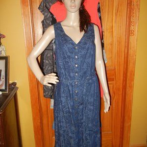 Casual Work Day Picnic Denim Dress sz 14W (wd50)